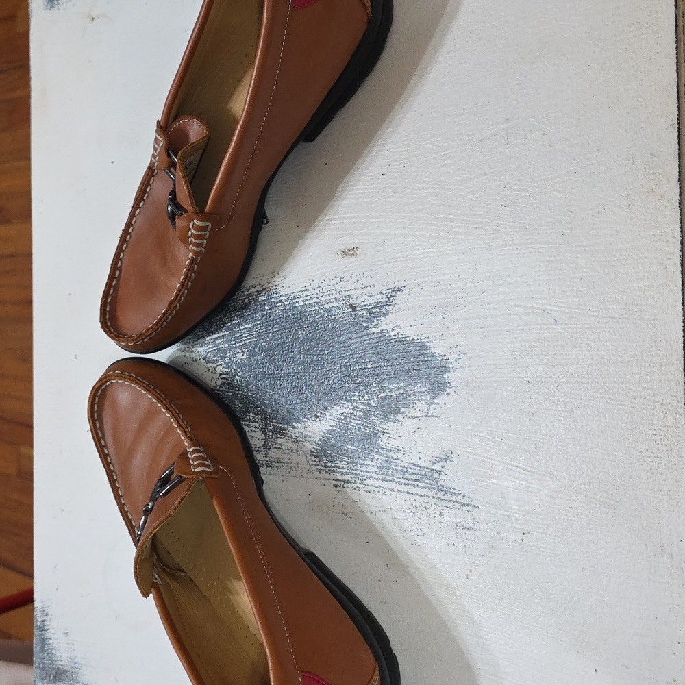 Foot Joy Men's Brown Faux? Leather Loafers Bridle Bit Accent Sz 9 GUC - Picture 9 of 14